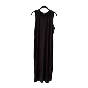 Quince Tencel Jersey Tank Maxi Dress in Black Size L